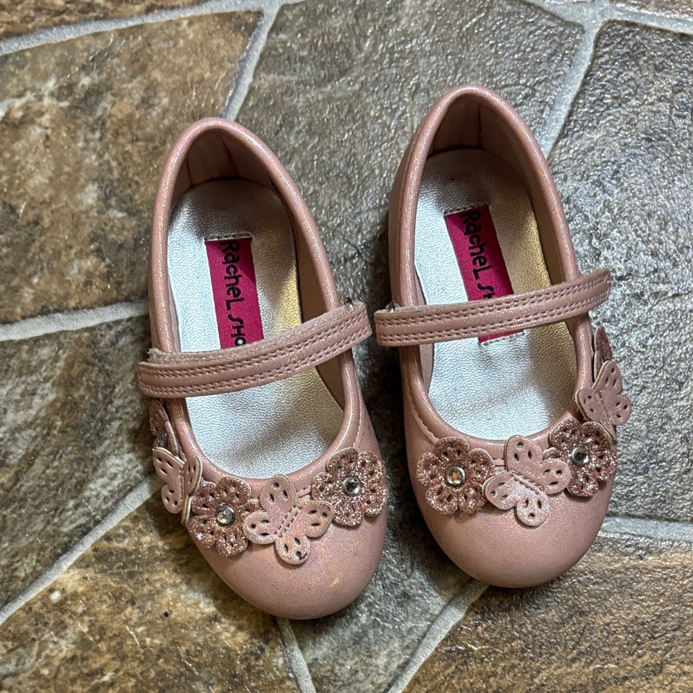 Rachel Shoes Blush Floral Mary Janes